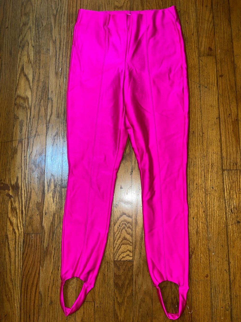 Good American Hot Pink Shiny Stirrup Pants Size 4 - Picture 4 of 8